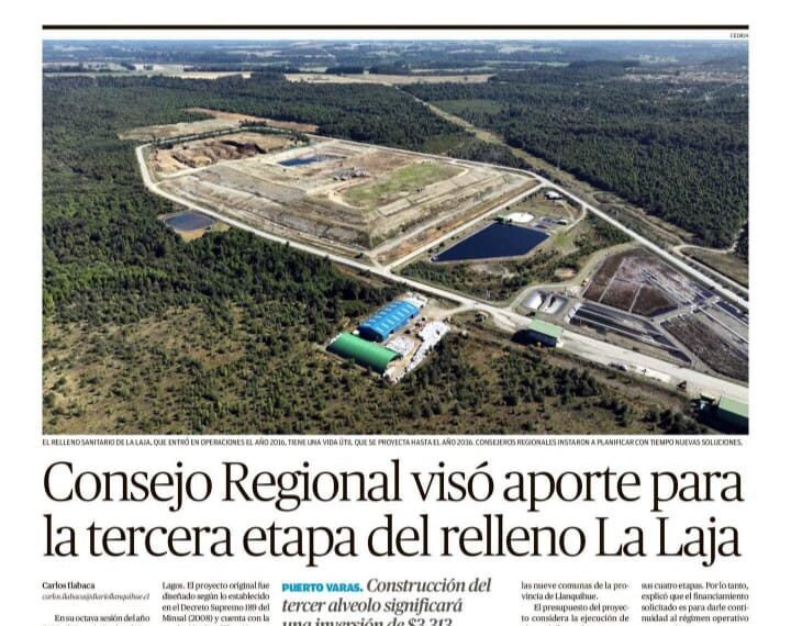 Consejo Regional aprueba $3.313 millones para asegurar continuidad del relleno sanitario La Laja